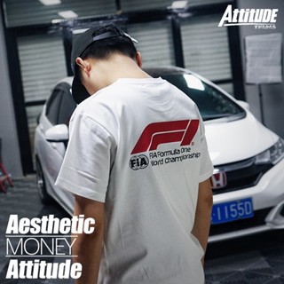 NEXเสื้อยืดแขนสั้น ผ้าฝ้าย พิมพ์ลาย ATTITUDE ATTITUDE Honda Red Bull F1 Formula Racing Verstappen สําหรับผู้ชายยืด.สบาย.