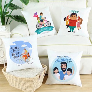 ปลอกหมอน พิมพ์ลาย Happy Fathers Day ขนาด 45x45 ซม. สําหรับตกแต่งบ้าน 1 ชิ้น