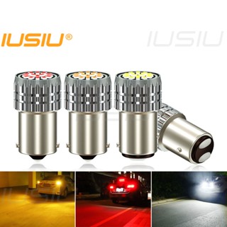 Iusiu หลอดไฟเลี้ยว Led 1157 1156 Ba15s Bay15d P21w P21 5w 15SMD 2016 800LM สีขาว สีแดง สําหรับรถยนต์ รถจักรยานยนต์