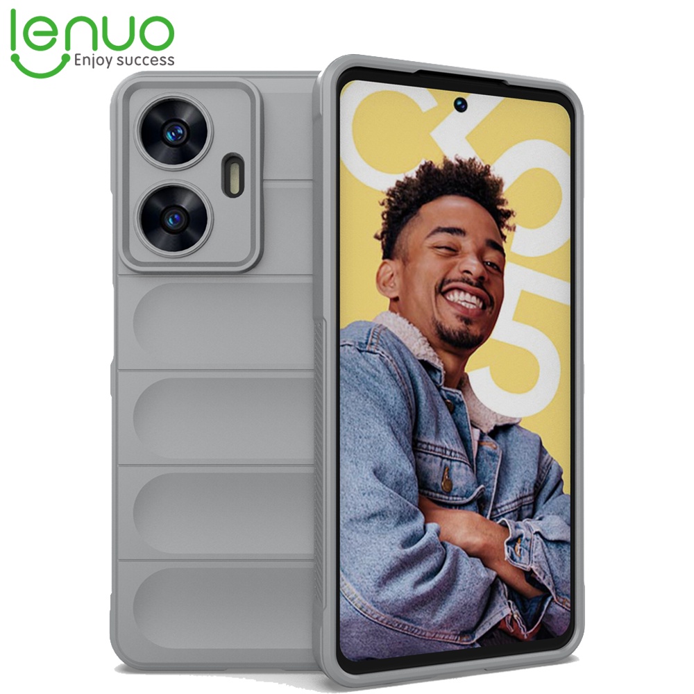 Lenuo เรียลมีเคสโทรศัพท์มือถือ ซิลิโคนนิ่ม กันกระแทก สีพื้น หรูหรา สําหรับ Realme C53 C51 C55 C35 4G Narzo 50A Prime 50 Pro 5G