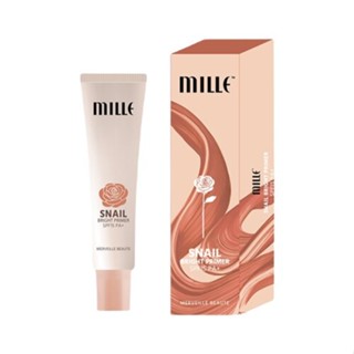 MILLE Snail Bright Primer SPF15 PA+ 15g. มิลเล่ สเนล ไบรท์ ไพรเมอร์เมือกหอยทาก อำพรางรูขุมขน ไพร์เมอร์คอลลาเจน