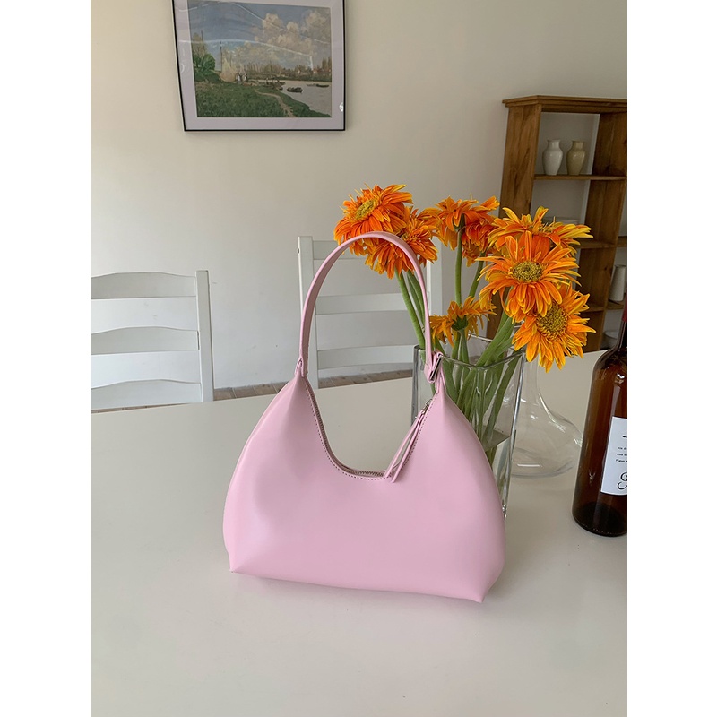 🤎กระเป๋าสะพายไหล่ กระเป๋าถือ แฟชั่นสําหรับสตรี ครึ่งแขน ลายดวงจันทร์ แบบเรียบง่าย สไตล์เกาหลี