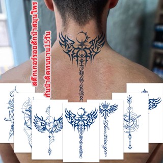 สติกเกอร์รอยสักชั่วคราว กึ่งถาวร กันน้ำ ชายและหญิง 110*180มม TATTOO รอยสักแบบมินิมอล