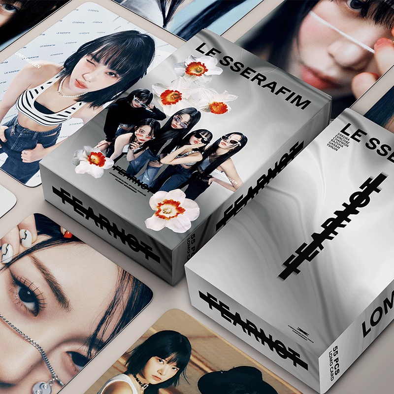 Kpop 55 ชิ้น LE SSERAFIM Photocard UNFORGIVEN อัลบั้ม LOMO การ์ดโปสการ์ด
