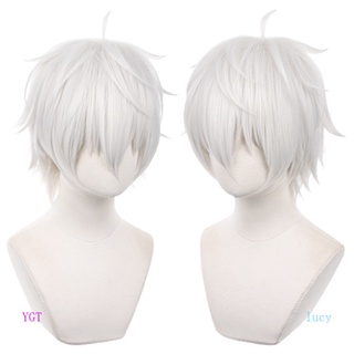 Ygt วิกผมคอสเพลย์ Seishiro Nagi Seishiro ทนความร้อน 30 ซม. สีเงิน สีขาว