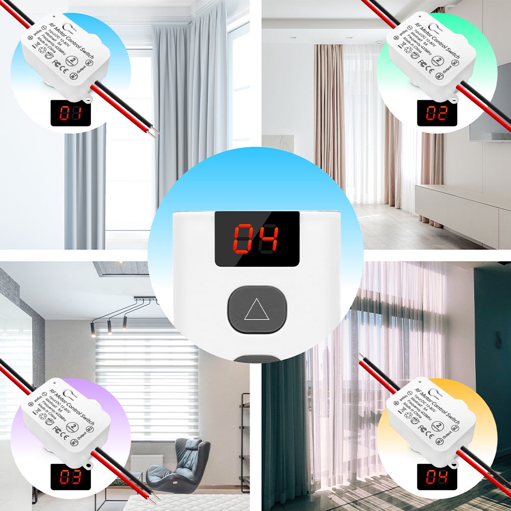 5 IN 1 สวิตช์มอเตอร์รีโมตคอนโทรลไร้สาย DC 433mhz Rf 12V 24V สําหรับประตูโรงรถ ผ้าม่าน - รูปที่ 4