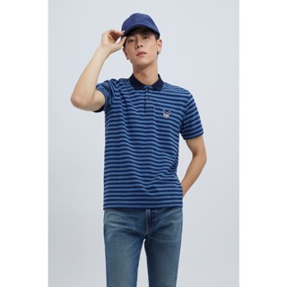 ESP เสื้อโปโลลายเฟรนช์ชี่ ผู้ชาย สีน้ำเงิน | Frenchie Polo Shirt | 3657