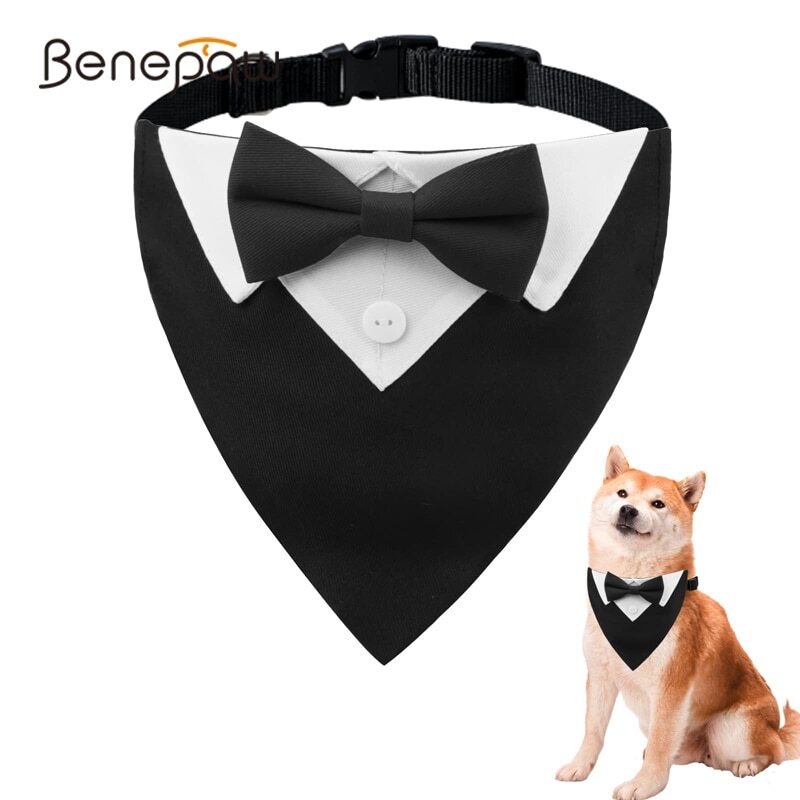 Benepaw ปลอกคอผูกโบว์ ปรับได้ ขนาดเล็ก กลาง ใหญ่ สําหรับสัตว์เลี้ยง สุนัข ลูกสุนัข