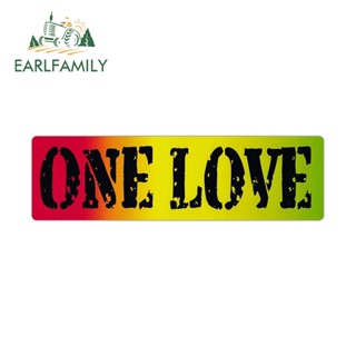 Earlfamily สติกเกอร์ กันน้ํา กันรอยขีดข่วน ลาย one love 13 ซม. x 3.8 ซม. สําหรับติดตกแต่งรถยนต์ แล็ปท็อป หมวกกันน็อค