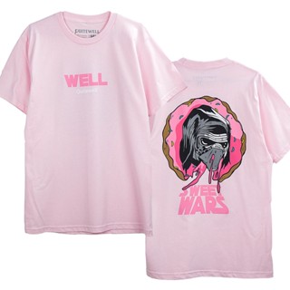 พร้อมส่ง ผ้าฝ้ายบริสุทธิ์ QWT57-2 DARK SIDE PINK ชมพู T-shirt