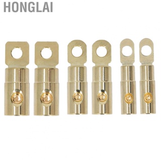 Honglai Screw Ring Terminals  Tight Wire Fit Rustproof Connector  Cable Ends 2PCS Brass  for Audio Modification