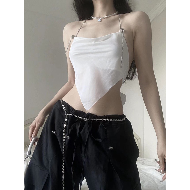 เสื้อสายเดี่ยว เปิดหลังเซ็กซี่ ประดับโบว์ สําหรับผู้หญิง