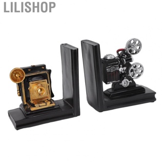 Lilishop One Pair Shelf  Ends Movie Projector Designed Resin Bookend Decoration