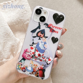 เคสโทรศัพท์มือถือแบบนิ่ม TPU กันกระแทก กันรอย กันฝุ่น ลายโป๊กเกอร์ Alice in Wonderland สําหรับ iPhone 11 14 13 12 Pro Max