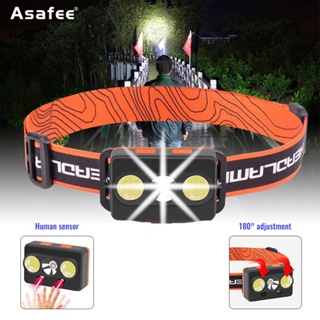 Asafee ไฟฉายคาดศีรษะ COB LED 2058A XPG+2 กันน้ํา กันตก ชาร์จ USB สําหรับเดินป่า ตกปลา ตั้งแคมป์กลางแจ้ง