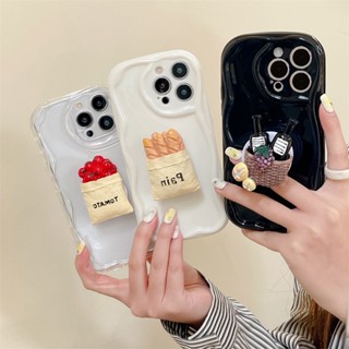 เคสโทรศัพท์มือถือ ขอบครีม ป้องกัน ลายอาหาร สร้างสรรค์ สําหรับ Xiaomi Mi 11 Lite 12 pro 13 Poco X3 GT F3 Redmi Note 10 5G Note 12 pro K30 pro K40 K50 K60 pro E