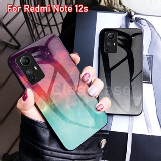 เคสโทรศัพท์มือถือกระจกนิรภัย TPU นิ่ม ขอบแข็ง กันกระแทก สําหรับ Xiaomi Redmi Note 12 12s 12Turbo 12Pro 2ProPlus Speed Note12 s Note12s 4G 5G