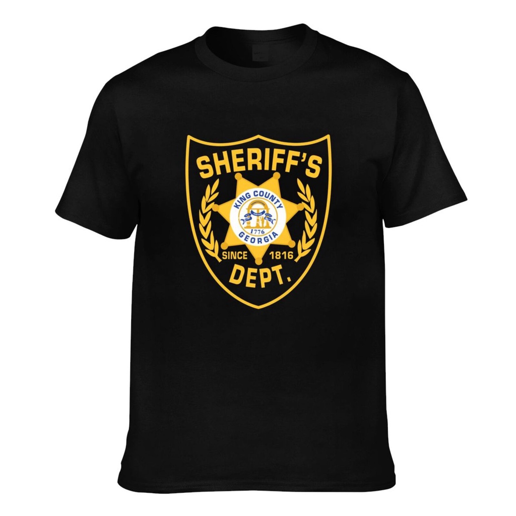 เสื้อยืดแขนสั้นขายส่ง เสื้อยืด ลาย Sheriff King County Georgia United States The Walking Dead (1) คุณภาพสูงS-5XL