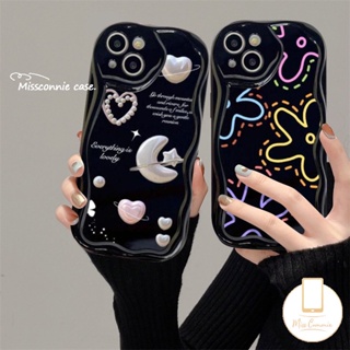 เคสโทรศัพท์มือถือนิ่ม ขอบโค้ง ลายดอกไม้ ดวงจันทร์ หัวใจ 3D สําหรับ Samsung A12 A13 A23 A04s A14 A24 A52 A30s A50 A50s A11 A21s A51 A03s A04 A10s A32 A31 A20 A30 A02s A20s A03 A52s