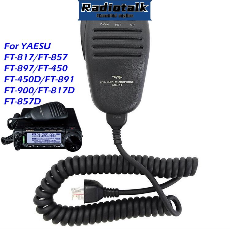 MH-31A8J 8-pin ไมโครโฟนสําหรับ Yaesu FT-450D FT-818 FT-857D FT-891 FT-897 FT-991A วิทยุ