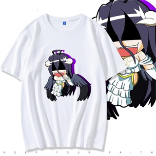 Overlord อนิเมะ เสื้อยืดแขนสั้นผ้าฝ้ายพิมพ์ลาย Albedo แขนสั้น ขายดี สไตล์เท่