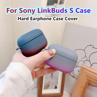 【คุณภาพสูง】เคสหูฟัง แบบแข็ง ไล่โทนสีเทา สําหรับ Sony LinkBuds S