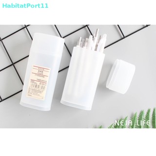 Habitatport กล่องดินสอพลาสติกใส สีพื้น เรียบง่าย สําหรับใส่เครื่องเขียนนักเรียน