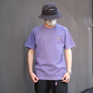 Carhartt 23ss เสื้อยืดแขนสั้น ผ้าฝ้าย สไตล์วินเทจ คลาสสิก สําหรับผู้ชาย และผู้หญิง