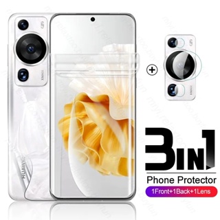 3in1 3in1 Front Back Soft Hydrogel Film Screen Protector + lens film For Huawei P60 Pro 6.67" MNA-AL00 MNA LNA-AL00 LX9 P 60 Art 4G