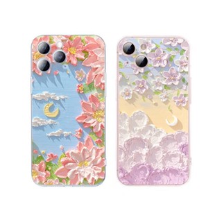 เคสโทรศัพท์มือถือแบบนิ่ม Tpu ลายภาพวาดสีน้ํามัน รูปดวงจันทร์ ดอกไม้ สําหรับ Huawei 5T 9 7i 3i SE Y9S P30 Lite Honor X8 X9A X8A X7A X9 X7 20 50 Y9 Prime 2019