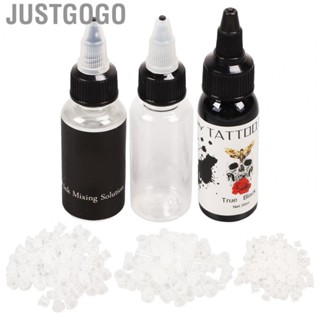 Justgogo Tattoo  Cap Easy To Color Tattoo Set 30ml Reliable Transparent with Empty Bottle for Beauty Salon