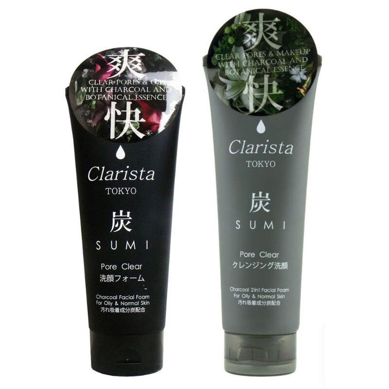 ❤️❤️ โฟมล้างหน้าชาร์โคล Clarista Tokyo Charcoal Facial Foam 130g / 2in1 Facial Foam 160g. 💓