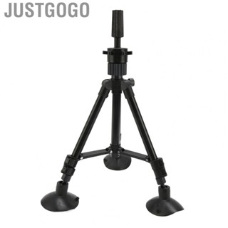 Justgogo Wig Head Stand  Aluminium Alloy Teaching Practice Wig Head Holder Adjustable  for Beauty Salon