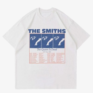 📦พร้อมส่ง  VINTAGE BAND THE SMITHS - QUEEN IS DEAD 86 TOUR   BAND MORISSEY  BAJU PUTIH AESTHETIC T-shirt