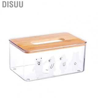 Disuu Tissue Organizer  Tissue Box Less Resistant Transparent Rectangle Durability  for Napkin for Bathroom