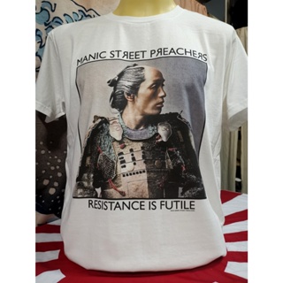 เสื้อวงนำเข้า Manic Street Preachers Resistance Is Futile Alternative Rock Grunge Pulp Blur Suede Oasis Vintage Style