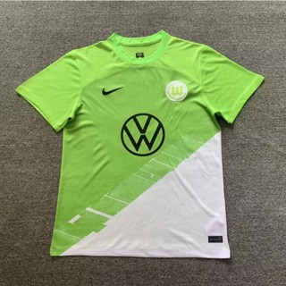 เสื้อกีฬาแขนสั้น ลายทีมชาติฟุตบอล Wolfsburg 23-24 ทีมเหย้า ไซซ์ S - XXL ชุดเหย้า สําหรับผู้ชาย