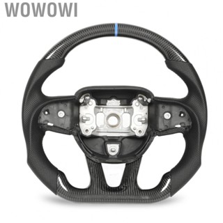 Wowowi Carbon Fiber Steering Wheel Perforated Leather Replacement for Dodge Challenger  SRT HELLCAT 2015-2022