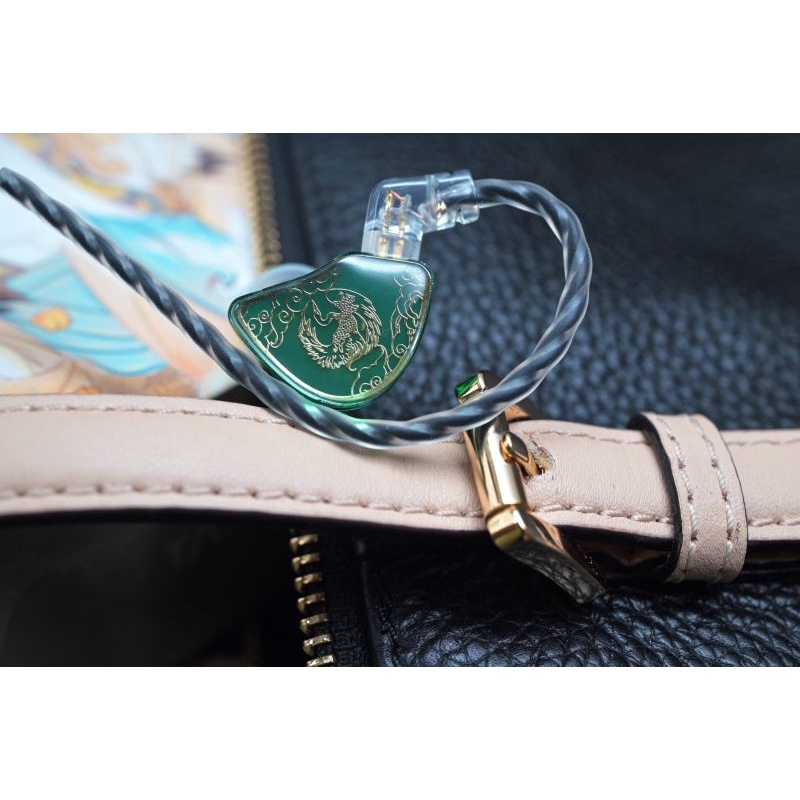 Tangzu WAN ER SG Jade Green หูฟังอินเอียร์ไดนามิก 10 มม. IEM MIC ไดอะแฟรมคอมโพสิตโลหะ N52 แม่เหล็ก ขายดี