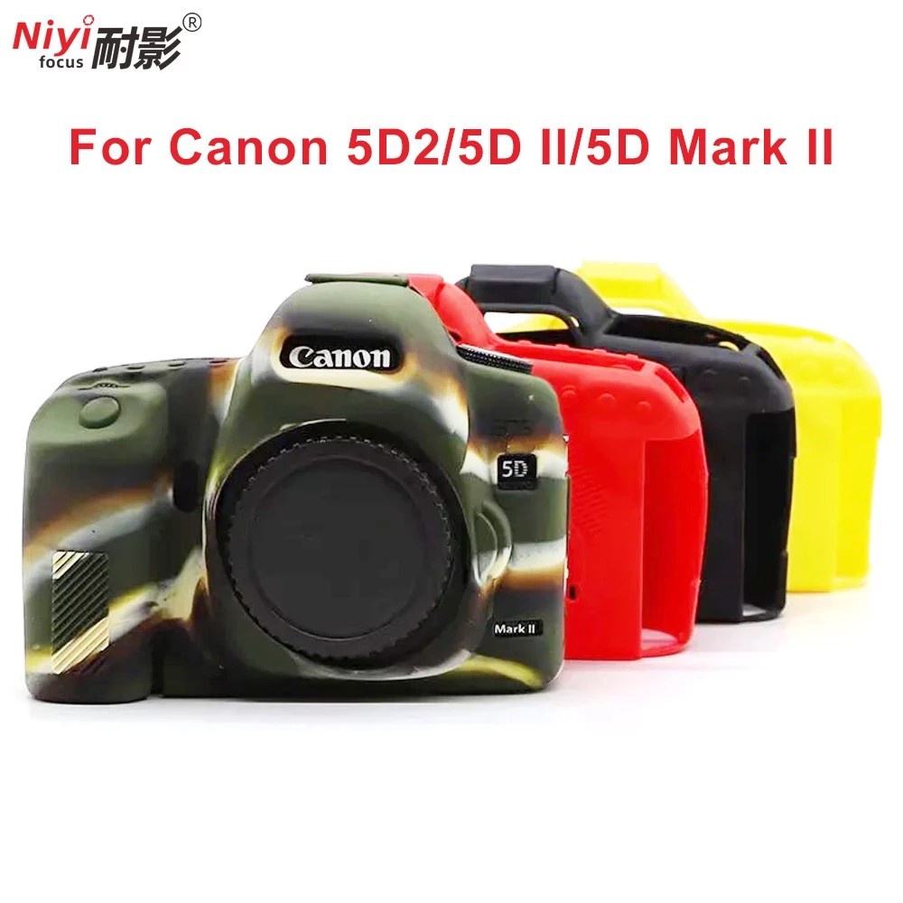 เคสซิลิโคน ป้องกันกล้อง สําหรับ Canon eos 5D2 5D Mark II 850D 7D II 7D2 7DII 77D 6D II 6D2 80D 200D 200DII 1300D 1500D 800D 5D3