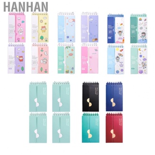 Hanhan 4 Pcs Small  Small Portable Foldable Coverable Spiral Bound English Word  Pocket Notebook