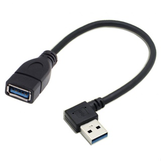 Xiwai สายเคเบิลต่อขยาย USB 3.0 Type-A ตัวผู้ เป็น USB 3.0 Type-A ตัวเมีย 20 ซม. 5Gbps 90 องศา