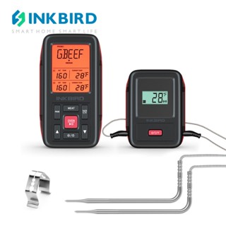 Inkbird IRF-2SA เครื่องวัดอุณหภูมิเนื้อ บาร์บีคิว ดิจิทัล พร้อมโพรบ 2 ชิ้น สําหรับเตาอบ หมู เนื้อ สเต็ก