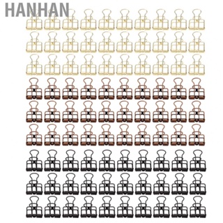 Hanhan 90 Pcs Binder Clips 19mm Metal Unique Hollow Design Small Binder Clips※