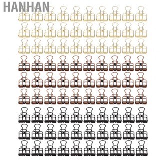 Hanhan 90 Pcs Binder Clips 19mm Metal Unique Hollow Design Small Binder Clips※