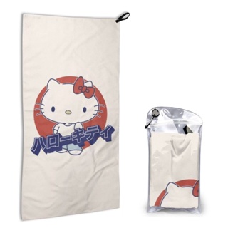 ผ้าขนหนูนุ่ม ดูดซับน้ําได้ดี ลาย Hello Kitty แบบแห้งเร็ว ขนาด 16x31.5 นิ้ว สําหรับออกกําลังกาย ตั้งแคมป์