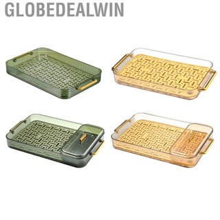 Globedealwin Water Drainage  Tray  Double Layer Water  Serving Tray Plastic Fashionable Environmental Protection  for Home