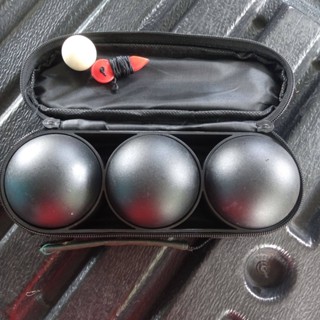 เปตอง ชุดลูกเปตอง 3 ลูก ลูกเปตอง กีฬาเปตอง Petanque x 3 balls ชุดเปตอง เปตองสีดำ พร้อมลูกแก่น ยิงทราย ชุบสีจากโรงงาน