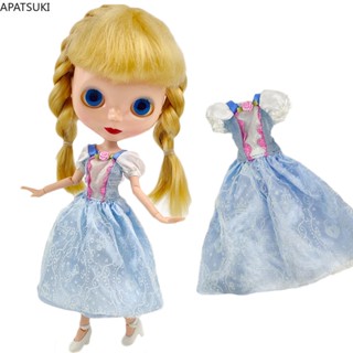ชุดเดรสเจ้าหญิง สีฟ้า สําหรับตุ๊กตาบลายธ์ Neo Blythe 1/6