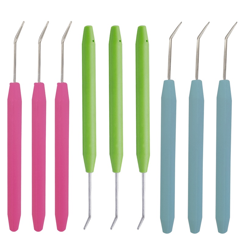 ใหม่ ตะขอเข็มถักนิตติ้ง พลาสติก ด้ามจับพลาสติก รูปดอกกุหลาบ สีแดง ท้องฟ้า สีฟ้า สีเขียว 1 ชิ้น